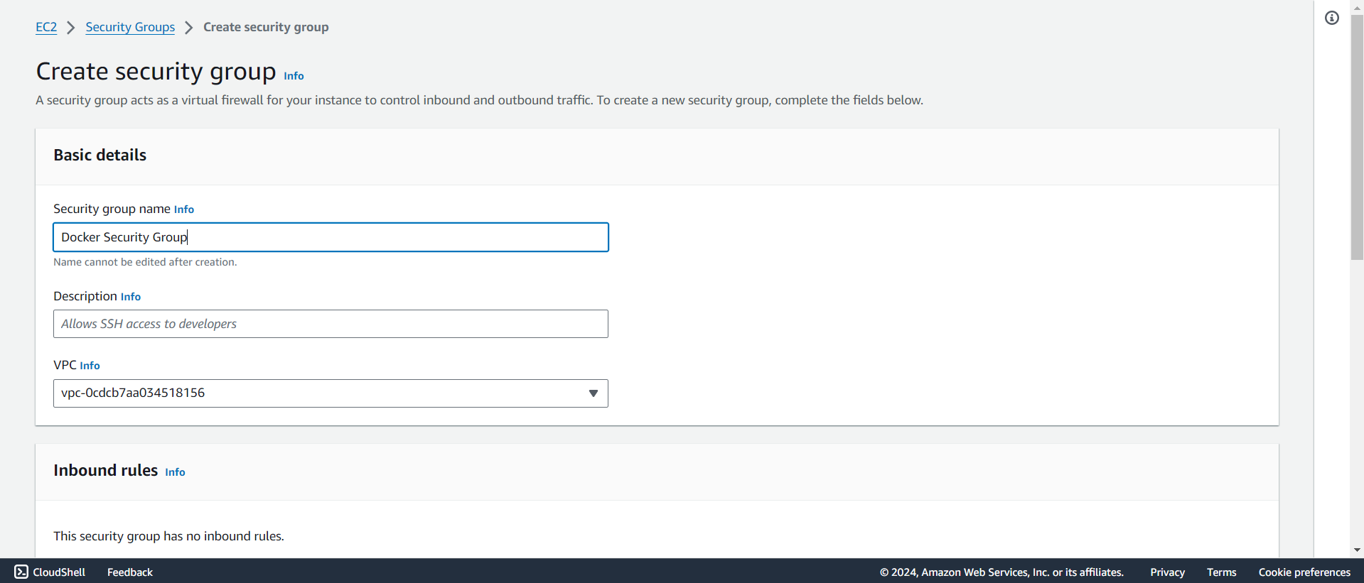 Create Security Group